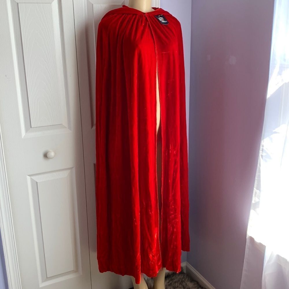 Adult thick Velvet Cape Cosplay Costume Halloween Red OS